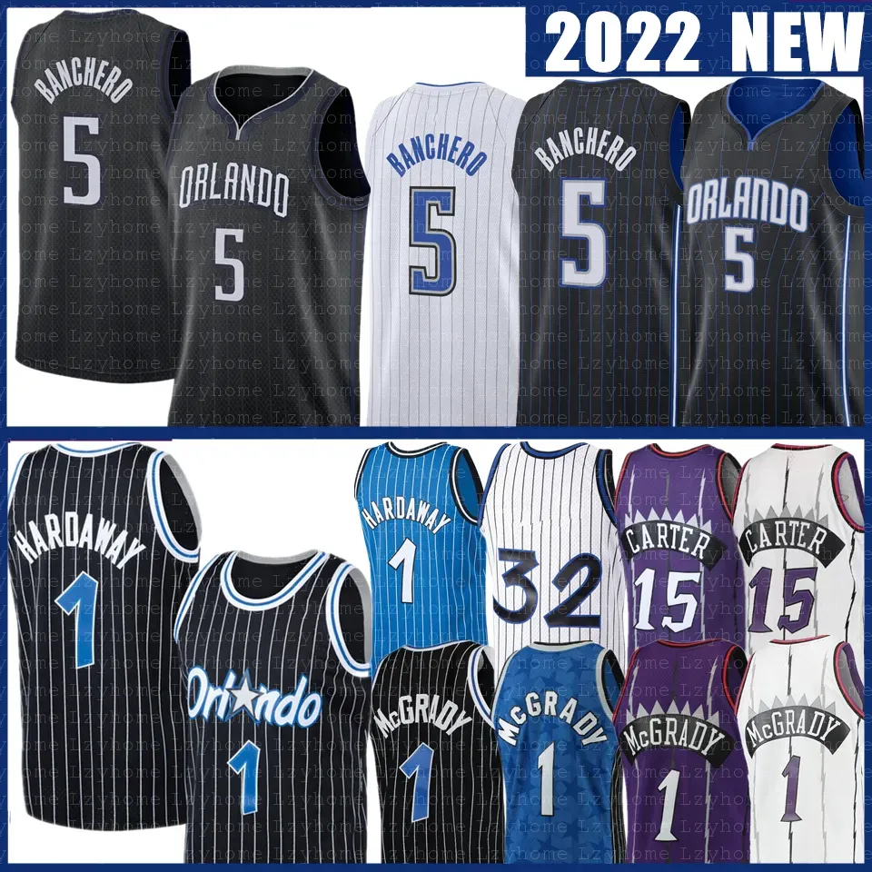 Özel Erkekler Kadınlar Gençlik Orlando''magic'''Paolo Banchero Penny Hardaway Basketbol Formaları Tracy McGrady Vince Carter City Retro Gömlek Mor Blue White