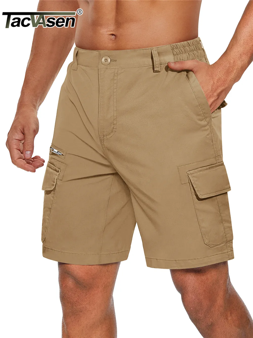 Мужские шорты Tacvasen Summer Cotton Mens Mens Tactical Cargo прочные мультипокеты повседневные короткие брюки дышащие дны 230809