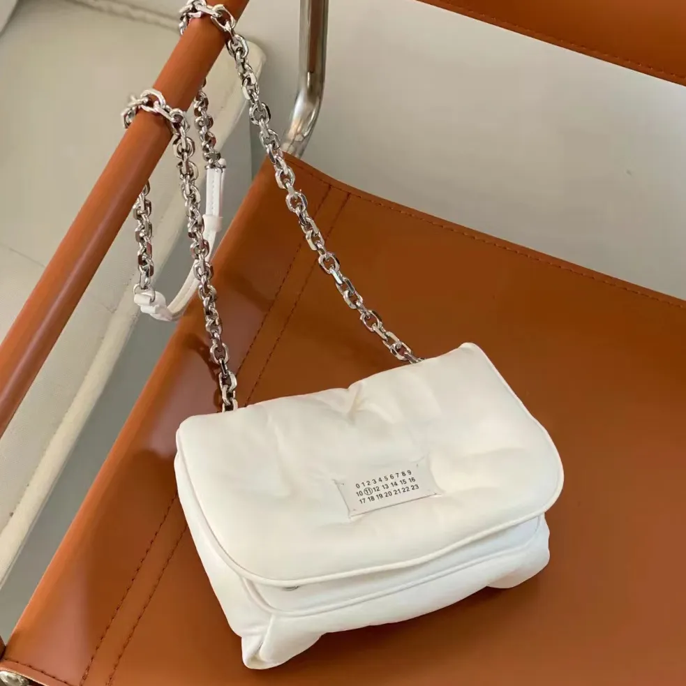 Łańcuch damski Margiela luksusowe designerskie torby białe wieczór oryginalne skórzane męskie body torebka i torebka klapka ramię