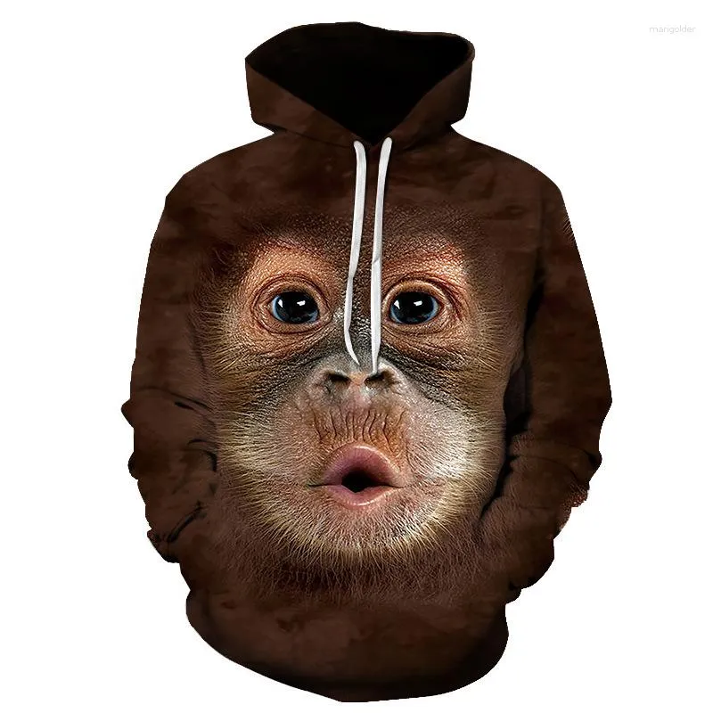 Hommes Hoodies Drôle Hommes Singe Orang-outan 3D Imprimé À Capuche Hommes Femmes Printemps Automne Mode À Capuche Pull Sweats Streetwear