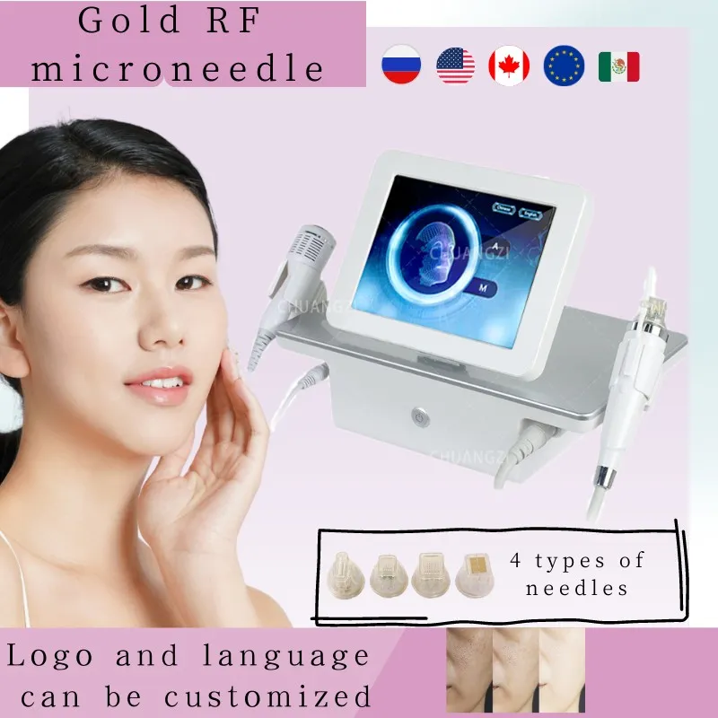 Guld RF Micro Needling Machine Beauty Microneedle Roller Reduc