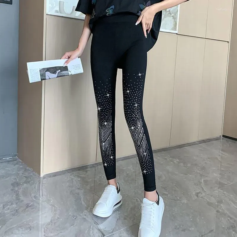 Black Rhinestone Skinny Loose Leggings For Women Stretchy, Thick Velvet  Ankle Length Pants With Elastic Waistband For Autumn And Winter From  Freshadang, $13.99