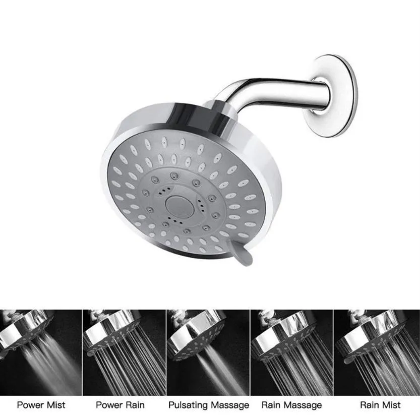 Ensemble d'accessoires de bain Cinq réglages Pommeaux de douche à haute pression avec joints à rotule pivotants en métal réglables Fournir Excell258v