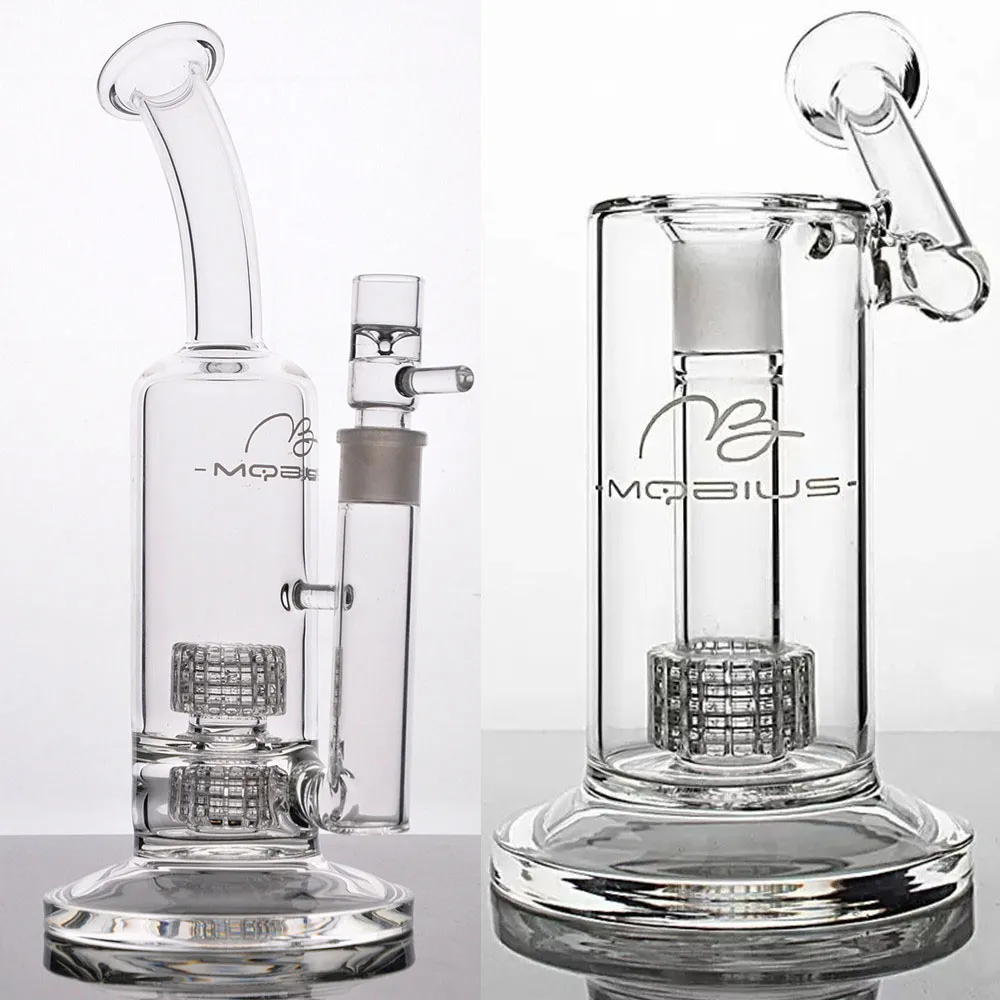 Smoking Recycler Pipe Glass Water Bongs Bubbler Pipes Matrix Oil Rig Hookahs Dual Tire Filter System Smoke Accessories 18mm