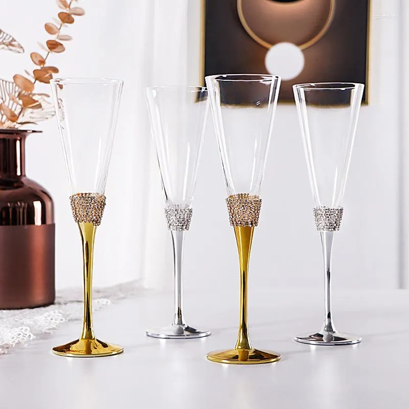 Weingläser Glas Hochzeit Kristall Champagner Liebhaber Strass Kelch Bankett Flöten Geschenke