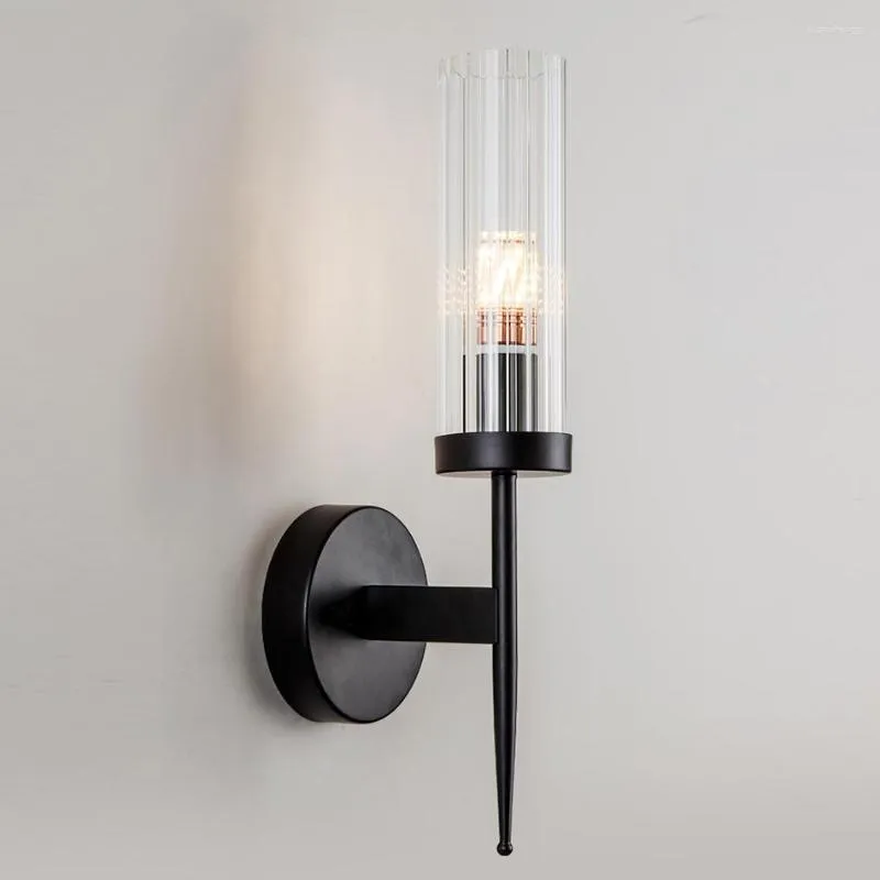 Lampy ścienne Lampa LED E14 ciepłe światło Nowoczesne tło przeciwne foyer Corridor Black Gold Sconce