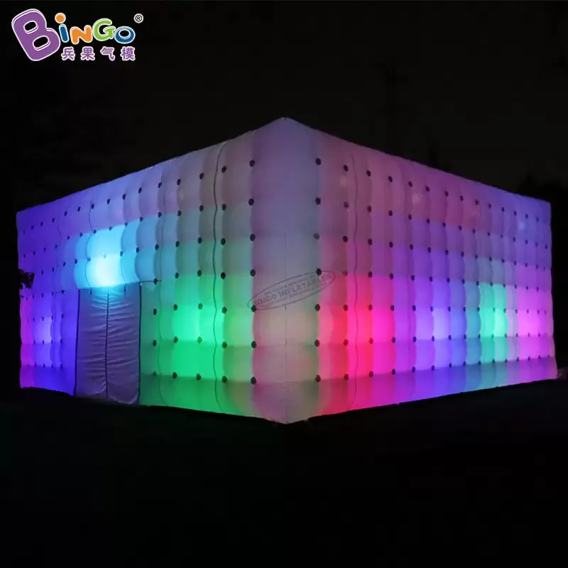 Atacado Luzes led recém-feitas sob encomenda publicidade inflável barraca de feira comercial barraca quadrada inflada a ar para eventos ao ar livre decoração de festa brinquedos esportes