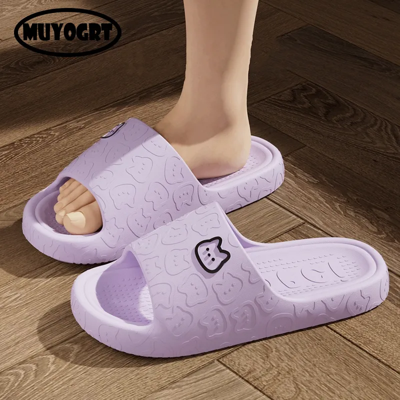 Pantofole Cute Cat Print Women Home Indoor Slides Uomo Flat Cartoon Antiscivolo Scarpe da spiaggia per esterni Doccia 230808