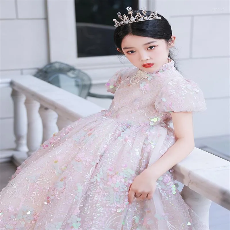 Enfant Fille Robe de Soirée Étoiles Scintillante Robe Princesse
