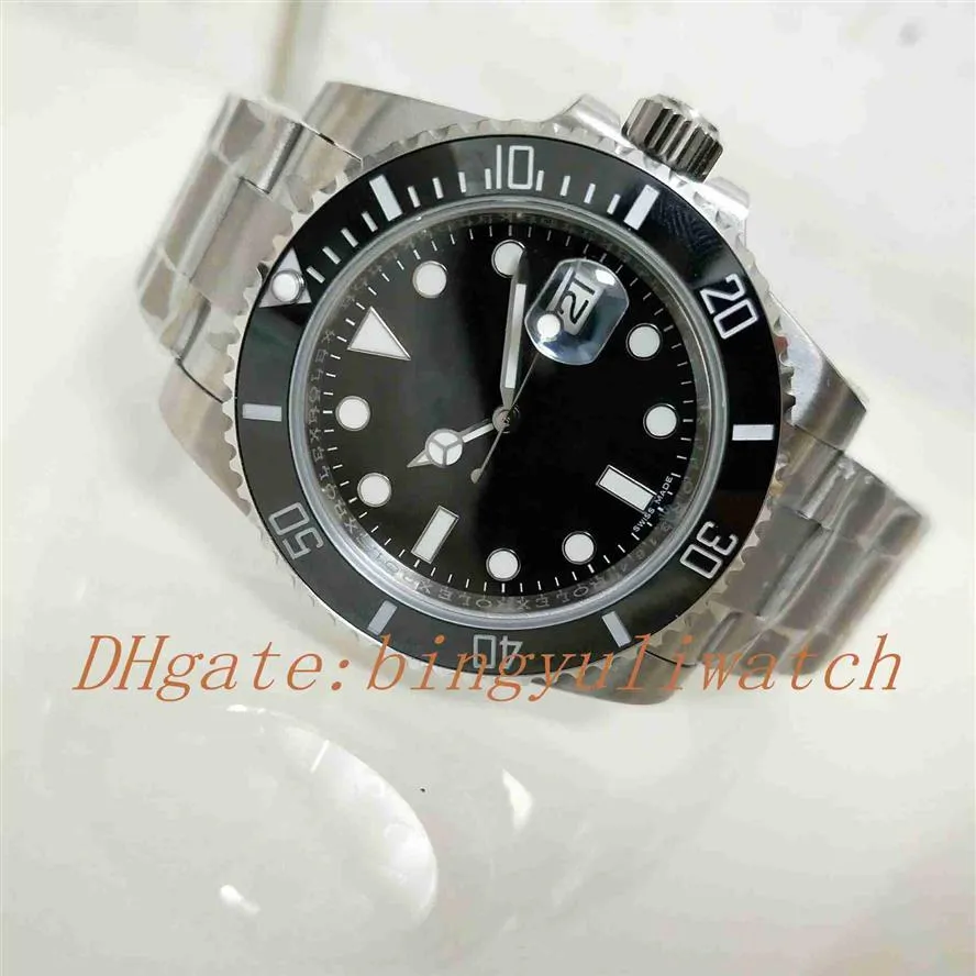 Real S Super N Fábrica Versão V8 Relógios Mens Automatic Cal 2836 Watch Black Green Ceramic Bezel 116610 Dive Men Sport Watch284r