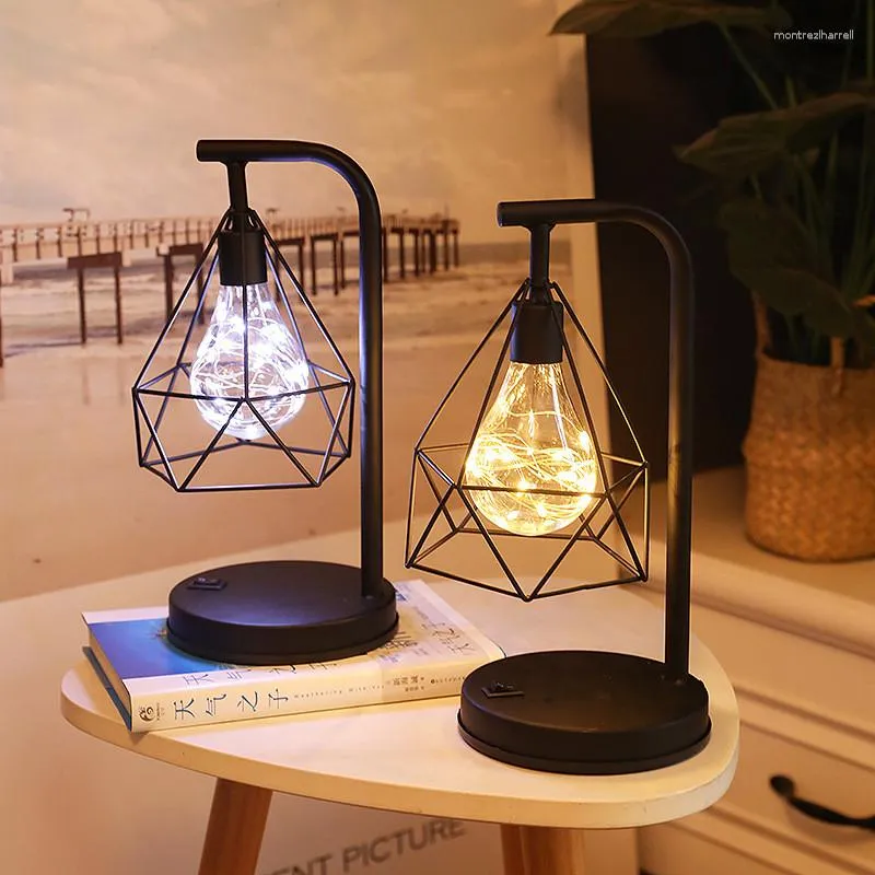Table Lamps 1PC Creative Iron Art Lamp For Living Room Bedroom Children's Retro Night Lights Desk 2#