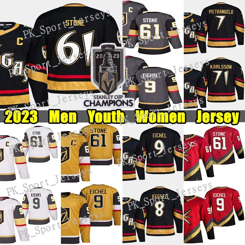 Vegas'''Golden''nights''2023 Stanley Cup Champions 61 Mark Stone Reverse Retro Hockey Jersey 9 Jack Eichel Alex Pietrangelo William Karlsson