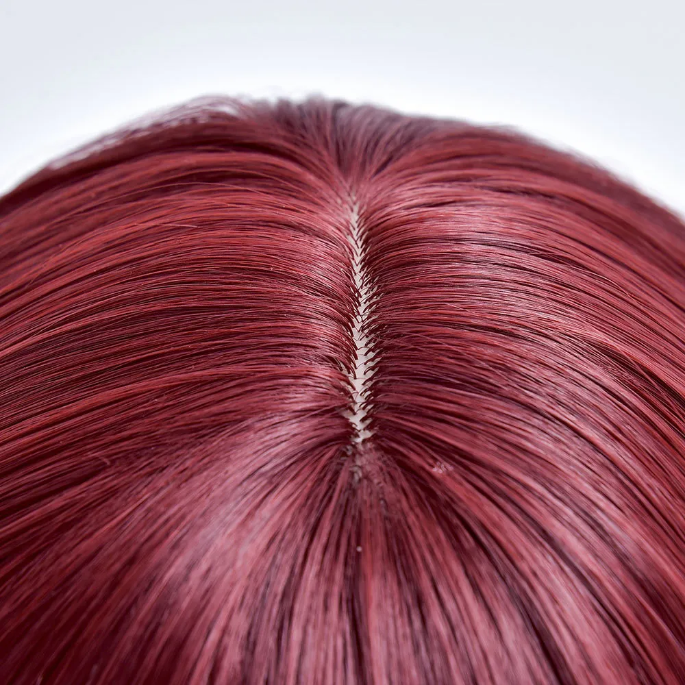 Parrucca sintetica capelli colorati quotidiani a onde corte rosso vino con frangia donne bianche parrucche femminili in fibra resistente al calore Cosplay naturale