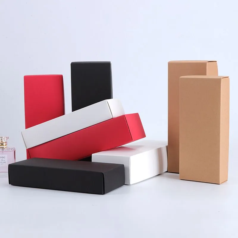 Long Kraft Paper Box Socks/Underwear Packaging Box, Retail Present Box With Cover White/Red/Brown/Black Cardboard Carton LX3010