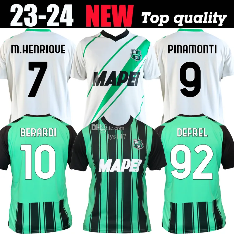 2023 2024 Sassuolo BERARDI PINAMONTI Heren voetbalshirts OBIANG DEFREL PEGOLO LAURIENTE Away korte mouw voetbalshirts