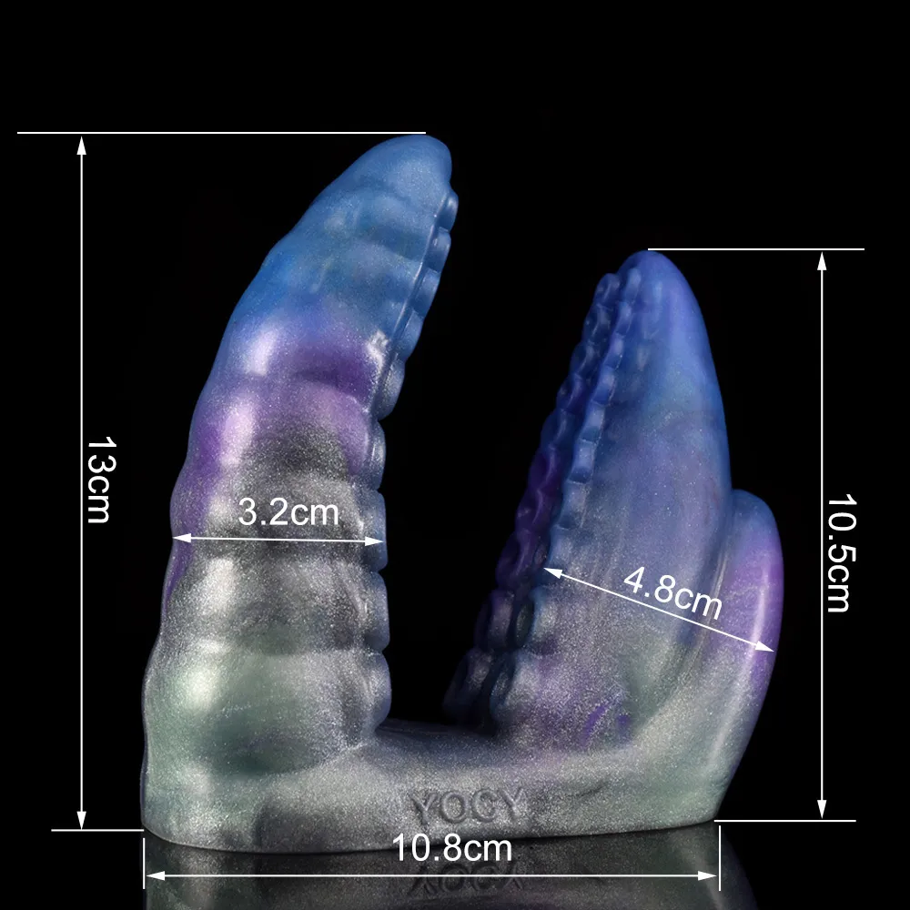EggsBullets FAAK Tentacle Vibrating Finger Sleeve Silicone Sheath Multi Color Clit Stimulate Women Masturbator_voghion.com