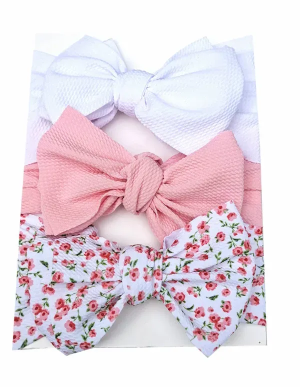 Baby Girl Headbands Cute Floral Heart Big Bow Kids Headwear Soft Elastic Infant Newborn Baby Hair Accessories Set
