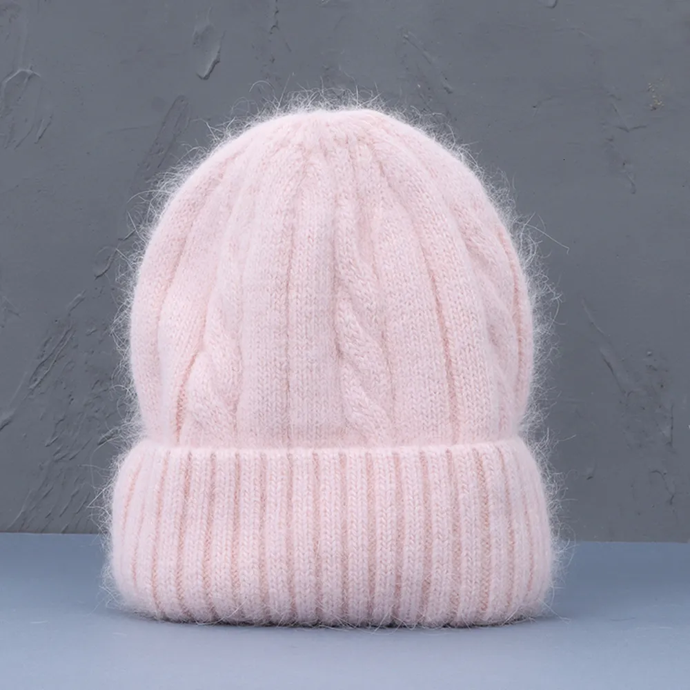 Bonnet crâne casquettes femme cachemire mélange hiver chapeau longue fourrure chaud doux laine tricoté chapeau Skullies bonnets en gros 230808