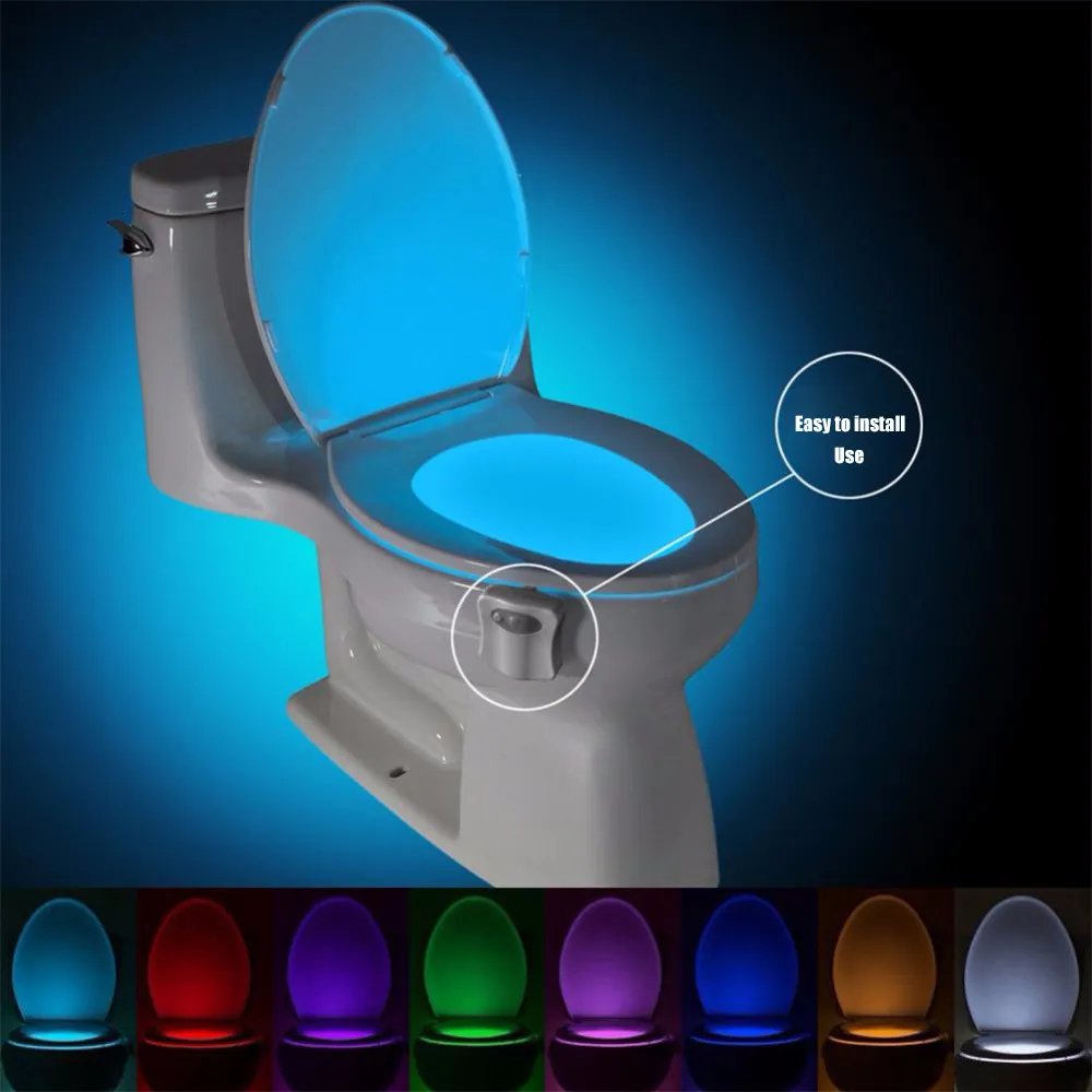 Neuheiten ZK30 Smart PIR Bewegungssensor Toilettensitz Nachtlicht 816 Farben Wasserdichte Hintergrundbeleuchtung für Toilettenschüssel LED-Lampe WC Toilettenlicht 230809