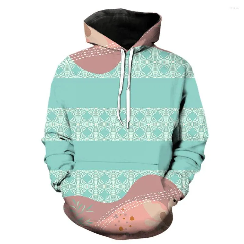 Felpe con cappuccio da uomo foglie di piante astratte casual manica lunga streetwear oversize con cappuccio giacche adolescenti moda felpe primavera