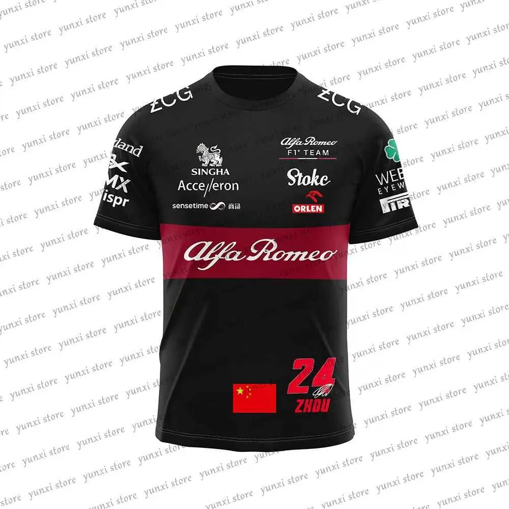 Ocfh 2023 Fórmula 1 Moda Masculina T-shirts F1 Racing Team Novo Alpha Romeo Impressão 3d Bay Feminino Gola Redonda Infantil Preto Clássico Top