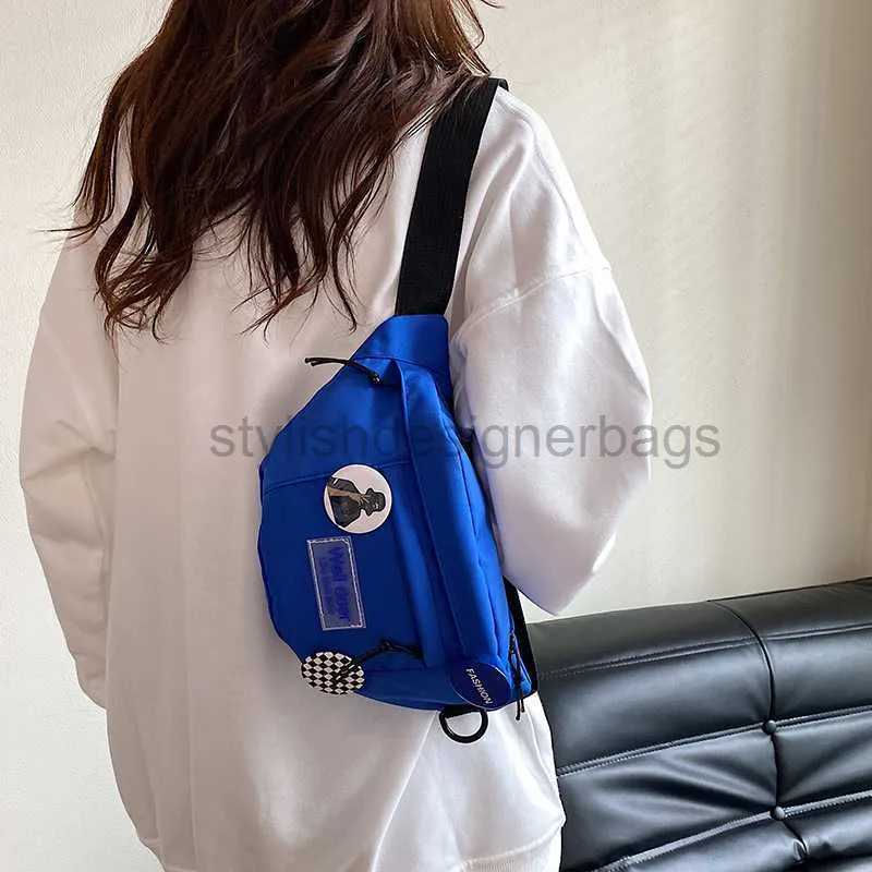 Waist Bags Women's Chest Bag 2023 Trendy Workwear Women's Bag Solid Color Korean Edition Simple Oblique Cross Sports Waist Bagstylishdesignerbags