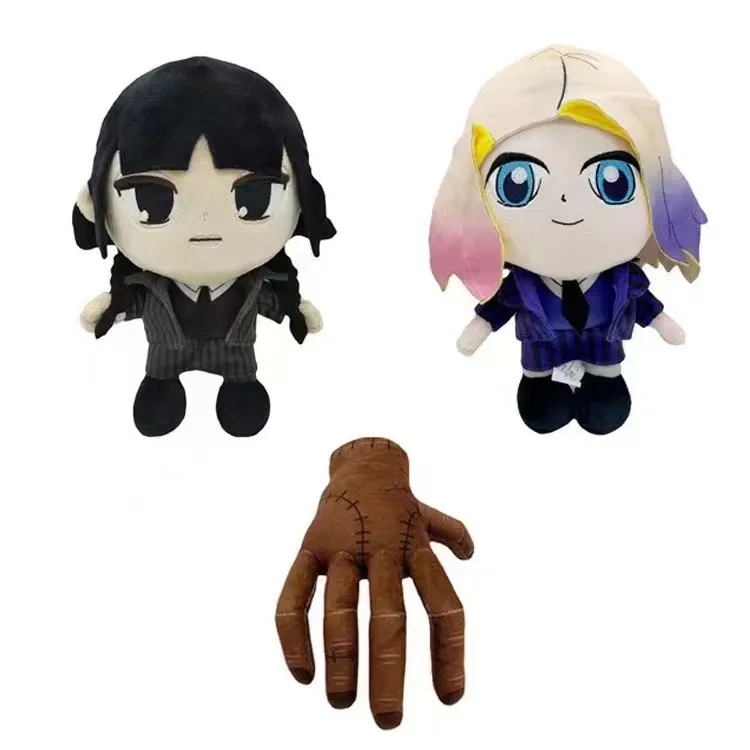 23cm Quarta-feira Addams Boneca de Pelúcia Suave Figura dos Desenhos Animados Anime Cosplay Anime Fãs Presente Quarta-feira Coleção Addams Brinquedo de Pelúcia Recheado