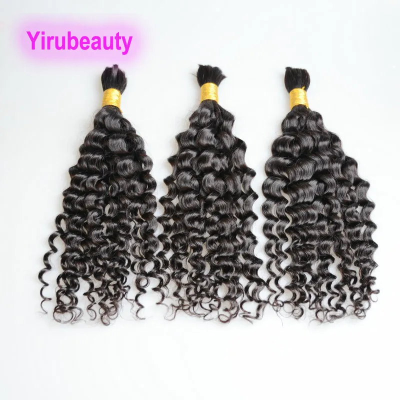 Brazilian Water Curly Hair Bulks 10-30inch Natural Color Yirubeauty 100% Human Hair Extensions One Piece