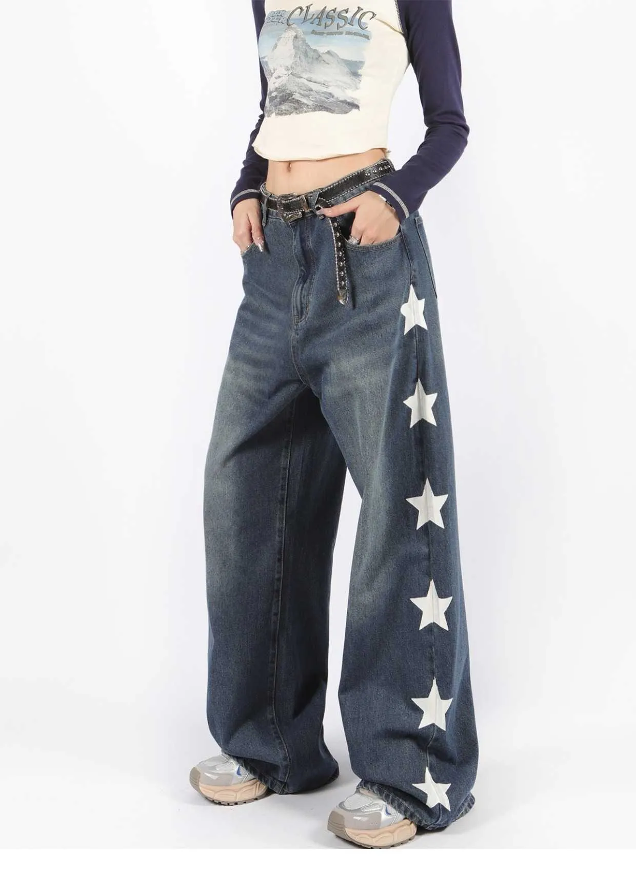 Pantalones De Mujer Capris Tendencia Pantalones Streetwear Star