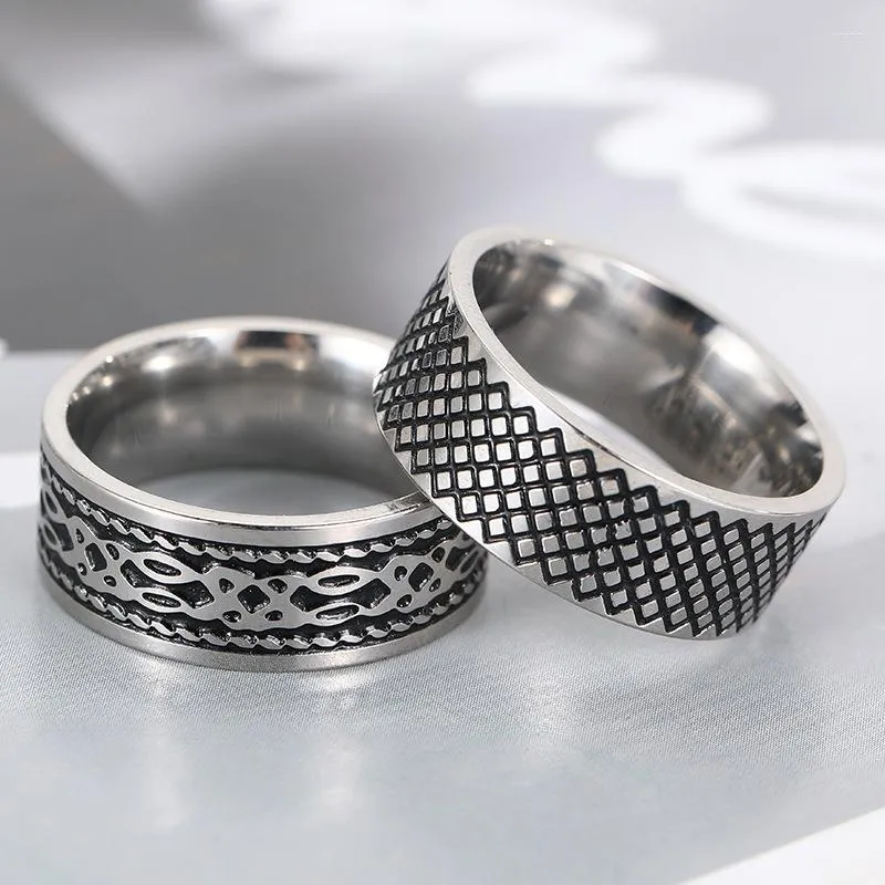 Cluster Rings 2023 Punk Stainless Steel For Men Multi Styles Black Paint Vintage Jewelry Wholesale