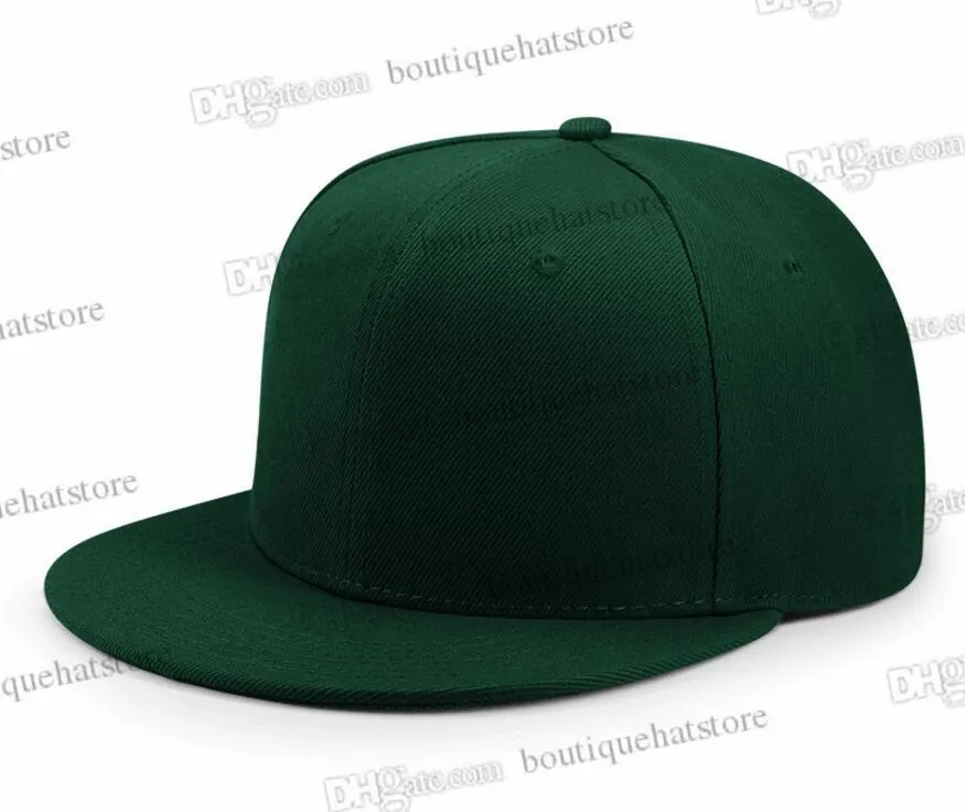 2023 10 Farben Custom Blank Dunkelgrün Sport Basball Fitted Cap Männer Frauen Voll geschlossene Kappen Casual Basketball Einfarbig Größe 6