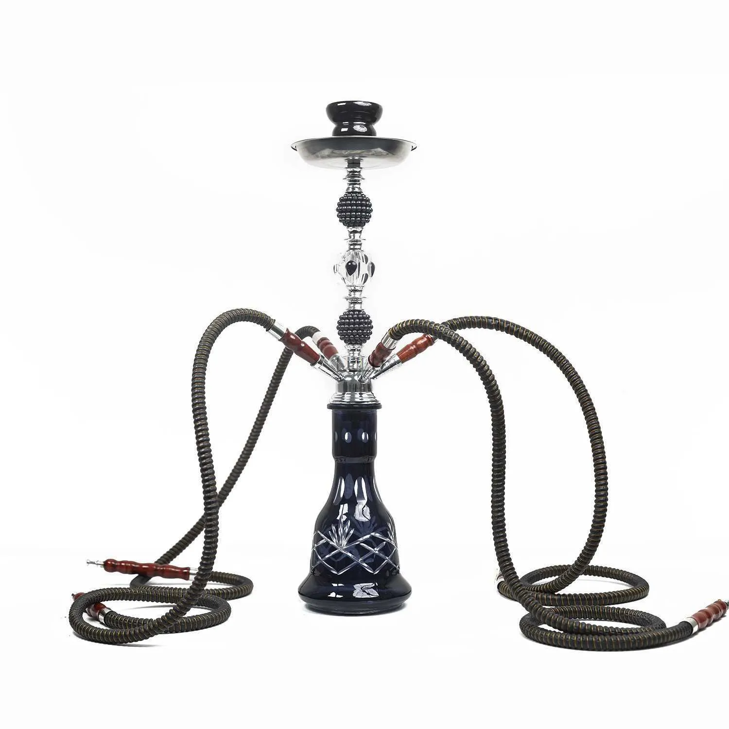 Бар -арабский кальян Shisha Complete Set среднего размера четыре трубки Акриловое кристаллическое стекло Шиша кальян HKD230809