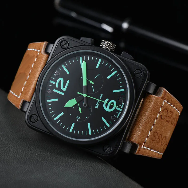 Reloj de pulsera para hombre con calendario mecánico automático de 40mm, relojes deportivos con diseño piloto, cuero masculino a la moda de lujo