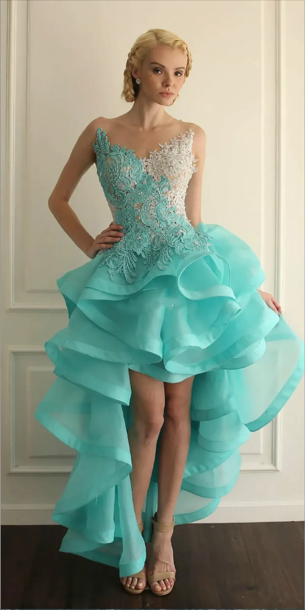 green emerald velvet dress Mint Green Short Homecoming Dress Party Gown – TANYA BRIDAL main image 1