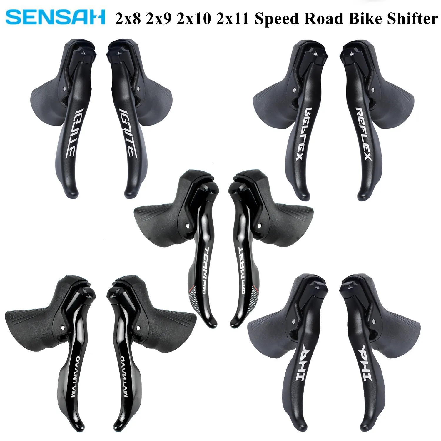 دراجة السيقان Sensah Mtb Road Accessories Parts Brakesdrailleurs Thumb Thifters 2x8 2x9 2x10 2x11 16182022shimano sora tiagra Claris 230809