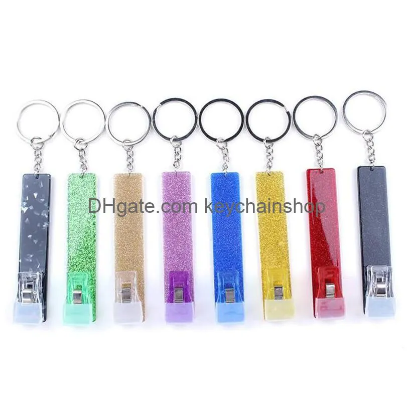 Keychains Lanyards Acrylic Card Pler Keychain Pendant Portable Contactless Grabber Keyring Drop Delivery Fashion Accessories Dh1Ly