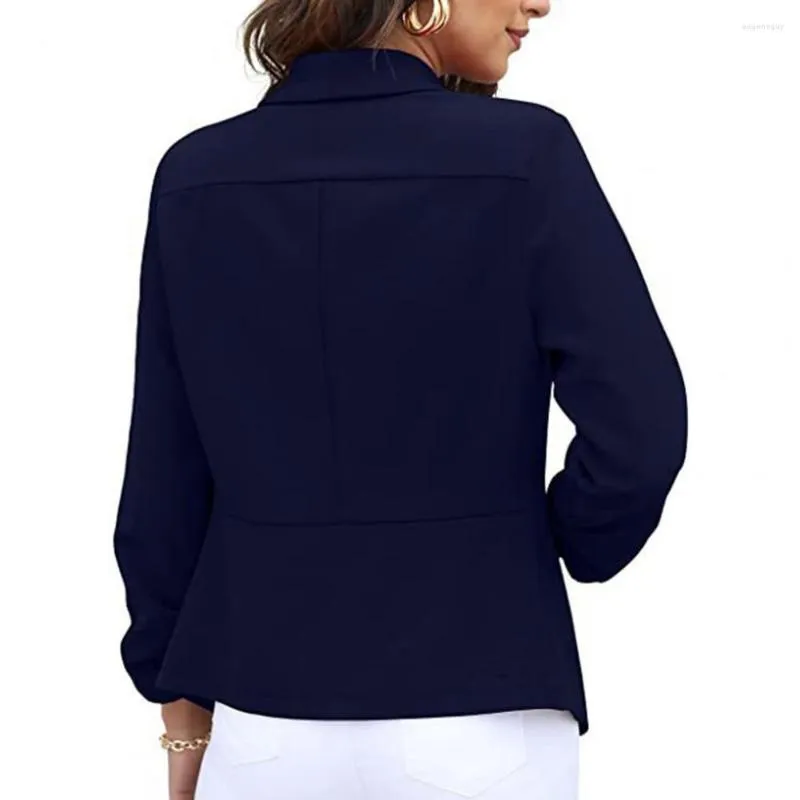 Costumes pour femmes couleur unie manteau élégant dame à manches longues point ouvert cardigan pour les femmes mince lâche affaires formel Ol Commute Style automne