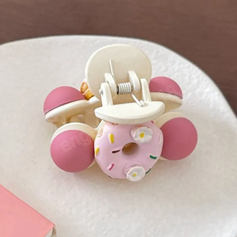 Summer Cute Doughnut Mini Hair Claws Korean Japan Sweet Girls Bangs Side Clip Women Hair Clips Hairpins Hair Accessories