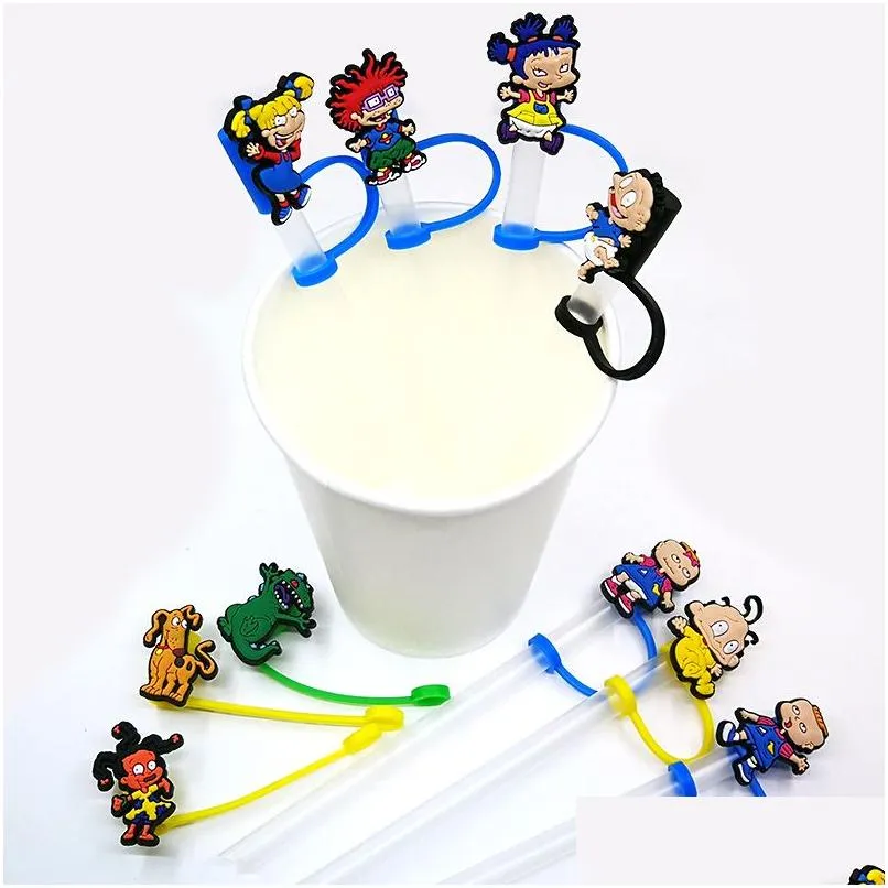 Drinking Straws Custom Paris Travel Soft Sile St Toppers Accessories Er Charms Reusable Splash Proof Dust Plug Decorative 8Mm Party Drop De