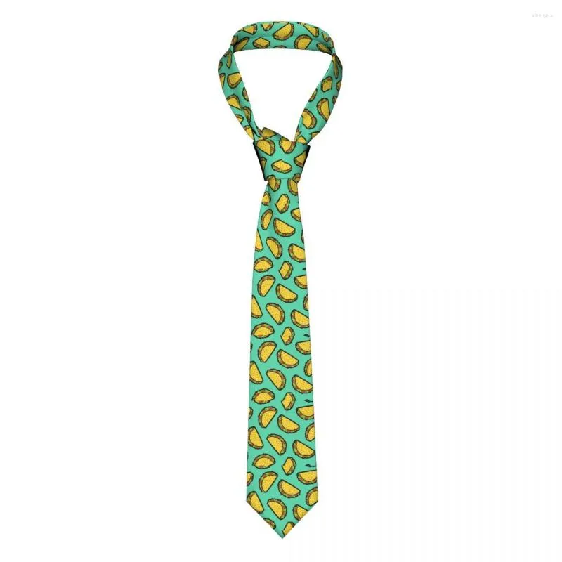 Papillon It's Taco Time Cravatta Uomo Donna Poliestere 8 Cm Food Neck Per Skinny Classic Accessori Cravatta Business