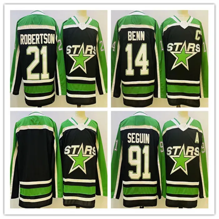 Dallas''Stars''Custom 91 Tyler Seguin Hockey 2023 Stars Reverse Retro Jersey Jamie Benn 21 Jason Robertson Joe Pavelski Braden Holtby Miro Heiskanen Ryan