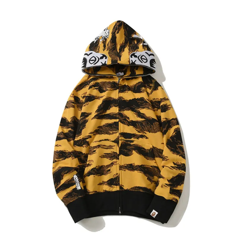 Erkek Tasarımcı Hoodie Kadınlar Tam Zip Hoodie Siyah Camo Ceket Mavi Kapşonlu Kapüşonlu Sweatshirt Erkek Kadın Kazak Uzun Kollu Teknoloji Polar Hardi