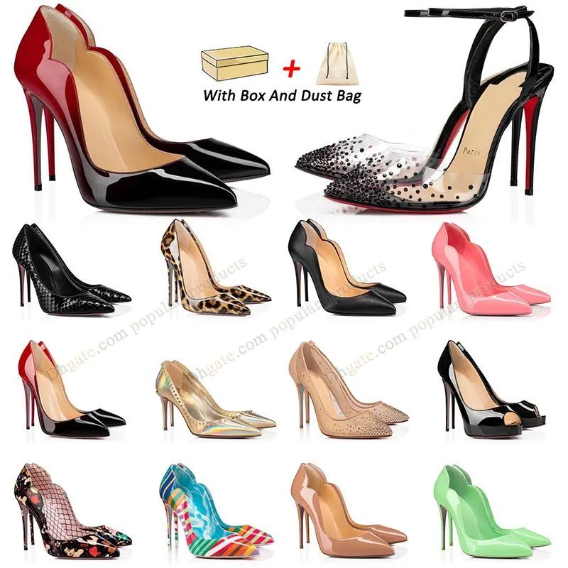 Nya kvinnors klänningskor röda klackar kvinnor botten hög klack sula sko runda pekade tår pumpar berömda 6 cm 8 cm 10 cm 12 cm sandal loafers bröllop lyxiga fest sneakers