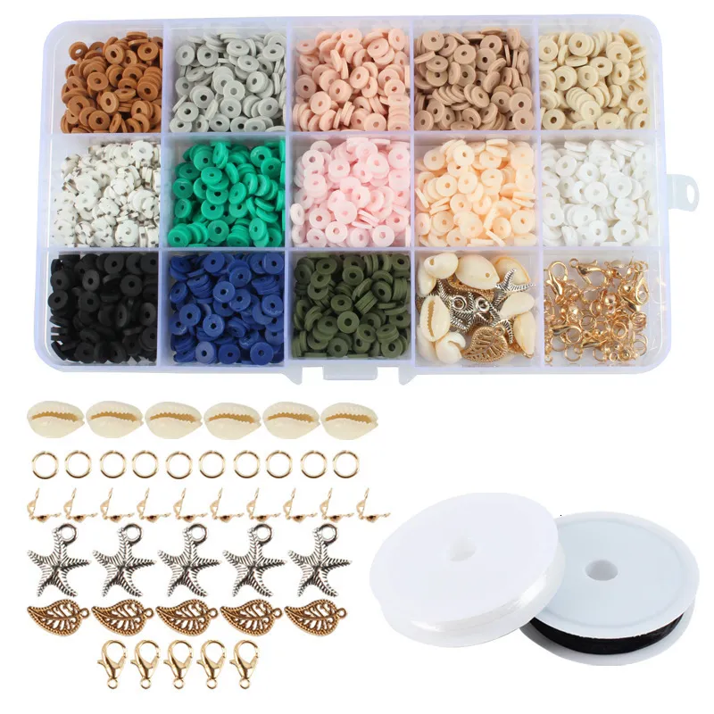 Kit de cuentas de arcilla polimérica Perlas de arcilla para hacer  pendientes Kit de fabricación de pulseras
