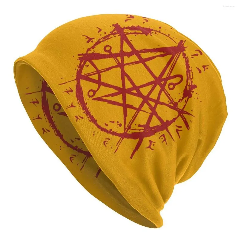 Boinas Necronomicon Sigil Lovecraft Occult Bonnet Hat Otoño Invierno Outdoor Skullies Gorros Hombres Tejidos Sombreros Warm Dual-use Cap