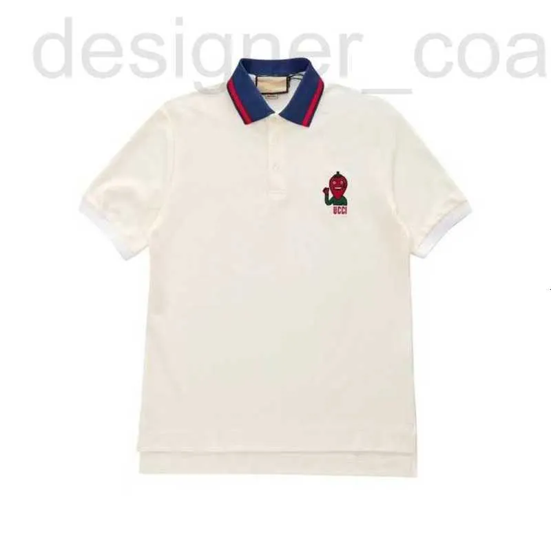 Men's Polos designer Correct version of G family kitten sticker cotton polo shirt, Gu business short sleeved embroidery stripe collar BEPL