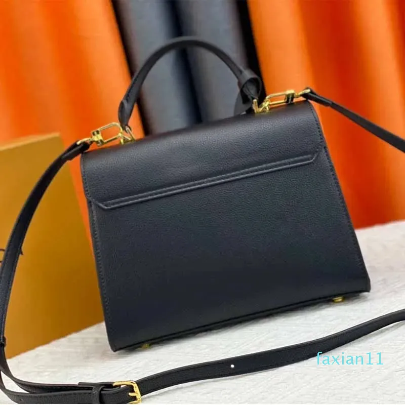 Cowhide Handbag Women's Designer Crossbody Bags Fashion Metal S-Lock Locks Crossbody Clutch Bag Solid Color Leather Vintage Totes