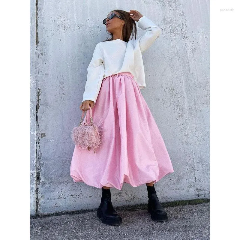 Skirts 2023 Women's Balloon Skirt Satin Temperament Design Tutu Elegant Luxury Clothing Vestidos