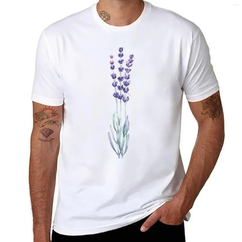 Polos Homme Aquarelle Lavande T-Shirt Vêtements Courts