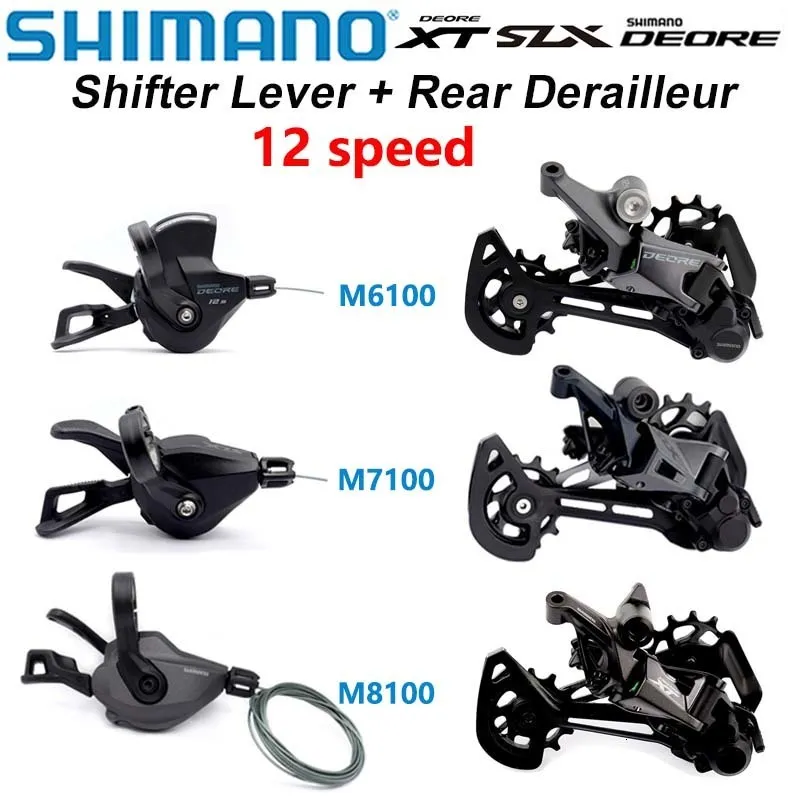 自転車derailleurs shimano deore xt m6100 m7100 m8100 m8120 m7120 12speed mountain groupset shifter lever sl rd sgsリアデレイラー12vキット230808